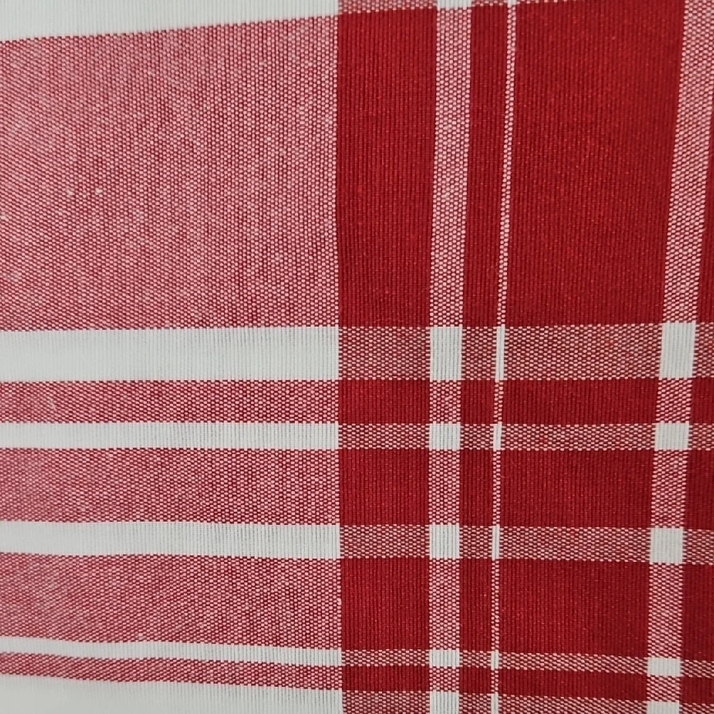 Crate&Barrel Red White Plaid Table Linen 6-x60